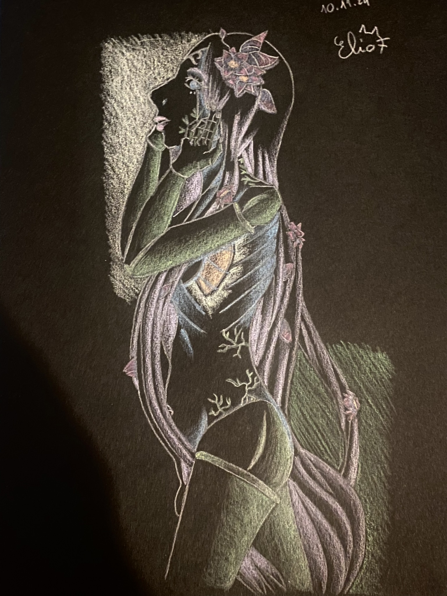 L : essaie sur papier noir